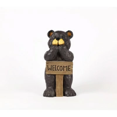Brand new π₯ HI-LINE GIFT LTD 17.25" Polyresin Bear Leaning on Welcome Sign Outdoor Statue Black - Hi-Line Gift π 3 Brand new π₯ HI-LINE GIFT LTD 17.25" Polyresin Bear Leaning on Welcome Sign Outdoor Statue Black - Hi-Line Gift π