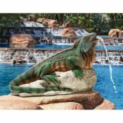 Cheap 😉 Design Toscano Ike, The Iguana Spitter Piped Statue - Multicolored 👏