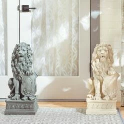 Outlet 🔔 Zingz & Thingz Zingz & Thingz 12.25" Polyresin Lion Statue Ivory ✨ -Garden Decor Shop unnamed file 11773