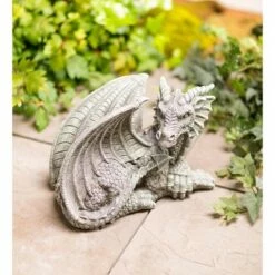 New ✨ Wind & Weather Indoor/Outdoor Resin Dragon Sculpture With Look of Carved Stone 😍