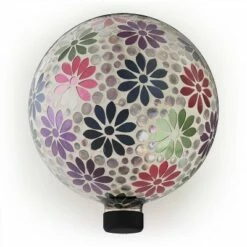 Promo 💯 Alpine Corporation Alpine 12" Mosaic Glass Gazing Globe Colorful Daisy With Mosaic Flower 🥰 -Garden Decor Shop unnamed file 11845
