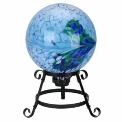 Cheap 💯 Northlight 9.25" Black Scroll Designed Garden Gazing Ball Outdoor Patio Stand 🛒