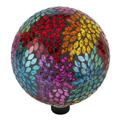 Promo π 12" x 10" Indoor/Outdoor Leaf Pattern Glass Gazing Globe - Alpine Corporation π€© 5 Promo π 12" x 10" Indoor/Outdoor Leaf Pattern Glass Gazing Globe - Alpine Corporation π€© - Image 3