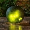 Flash Sale ✔️ Alpine Corporation Alpine 7" Textured Glass Gazing Globe with LED Lights Green 👍 -Garden Decor Shop unnamed file 11895