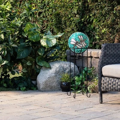 Best Sale 🎁 12" x 10" Indoor/Outdoor Dragonfly Duo Glass Gazing Globe Turquoise - Alpine Corporation 🎉 3 Best Sale 🎁 12" x 10" Indoor/Outdoor Dragonfly Duo Glass Gazing Globe Turquoise - Alpine Corporation 🎉