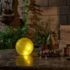Cheap 🧨 Alpine Corporation 7" Textured Glass Gazing Globe with LED Lights Yellow 😍