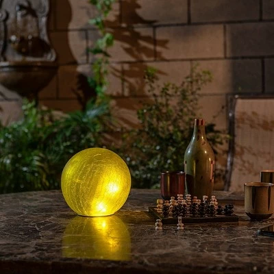 Cheap ๐งจ Alpine Corporation 7" Textured Glass Gazing Globe with LED Lights Yellow ๐ 3 Cheap ๐งจ Alpine Corporation 7" Textured Glass Gazing Globe with LED Lights Yellow ๐