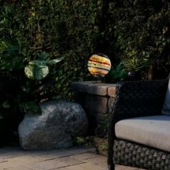 Coupon 🧨 11" x 8" Indoor/Outdoor Glass Gazing Globe with LED Lights and Stand - Alpine Corporation 😀