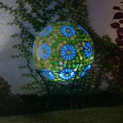 Hot Sale 😍 24" x 16" Indoor/Outdoor Glass Gazing Globe with LED Lights and Stand Green - Alpine Corporation 👍 -Garden Decor Shop unnamed file 11929