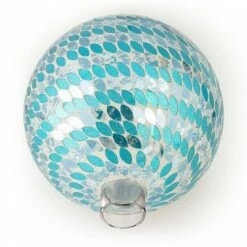 Brand new ❤️ Alpine Corporation Alpine 11" Petals Mosaic Glass Gazing Globe Blue ⌛