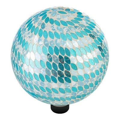 Brand new ❤️ Alpine Corporation Alpine 11" Petals Mosaic Glass Gazing Globe Blue ⌛ 4 Brand new ❤️ Alpine Corporation Alpine 11" Petals Mosaic Glass Gazing Globe Blue ⌛ - Image 2