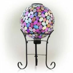 Best Pirce 🧨 Alpine Corporation Alpine 11" Solar Mosaic Iron/Glass Gazing Globe with Stand Pink 🤩 -Garden Decor Shop unnamed file 11942