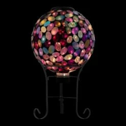 Best Pirce 🧨 Alpine Corporation Alpine 11" Solar Mosaic Iron/Glass Gazing Globe with Stand Pink 🤩 -Garden Decor Shop unnamed file 11943