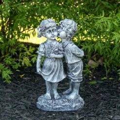 Best deal π Northlight 12.5" Peck on the Cheek Outdoor Garden Statue π―