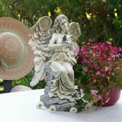 Promo π― Design Toscano Nature's Blessing Angel Garden Statue - Off-White π