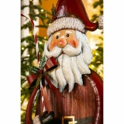 Promo 🛒 Evergreen 40"H Metal and Wood Santa Statuary Indoor Outdoor 🎄 Christmas Decor 🎁 -Garden Decor Shop unnamed file 12141