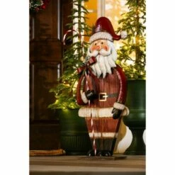 Promo 🛒 Evergreen 40"H Metal and Wood Santa Statuary Indoor Outdoor 🎄 Christmas Decor 🎁 -Garden Decor Shop unnamed file 12142