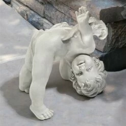 Promo π Design Toscano Turvey, The Tumbling Cherub Statue - Off-White π₯