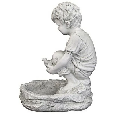 Brand new π Design Toscano Tommy At The Turtle Pond Little Boy Statue - Gray π 4 Brand new π Design Toscano Tommy At The Turtle Pond Little Boy Statue - Gray π - Image 3