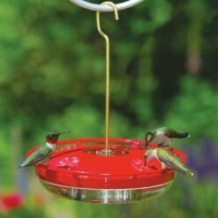 Best Pirce ✔️ Aspects HummZinger HighView Red Polycarbonate Outdoor Hanging Hummingbird Bird Feeder with 4 Nectar Port and Metal Hanging Post, 12 Ounces 🧨
