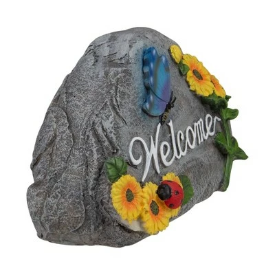 Promo π Northlight 10.5" Gray Spring Butterfly and Sunflower "Welcome" Outdoor Garden Stone π 2 Promo π Northlight 10.5" Gray Spring Butterfly and Sunflower "Welcome" Outdoor Garden Stone π - Image 2