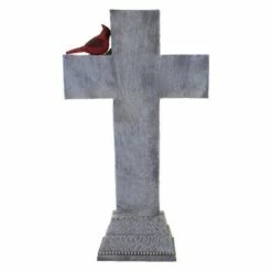 Budget β Roman Inc Home & Garden 15.75" Cardinal Memorial Cross Red Bird Yard Decor Roman, Inc - Outdoor Sculptures And Statues π