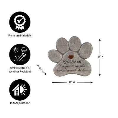 Best Pirce ๐ Evergreen 11" Paw Shaped Pet Memorial Garden Stone, Best Friends Live Forever ๐คฉ 5 Best Pirce ๐ Evergreen 11" Paw Shaped Pet Memorial Garden Stone, Best Friends Live Forever ๐คฉ - Image 3