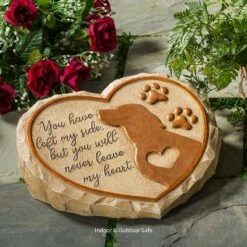 Wholesale 🎉 Evergreen 11" Heart Shaped Pet Memorial Garden Stone, 🦮 Dog Silhouette 💯 -Garden Decor Shop unnamed file 12446