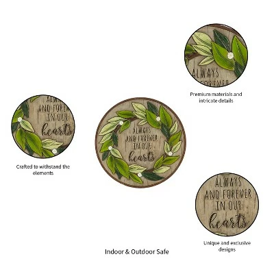 Budget ๐ Evergreen 10.75" Memorial Garden Stone, Wreath ๐งจ 6 Budget ๐ Evergreen 10.75" Memorial Garden Stone, Wreath ๐งจ - Image 4