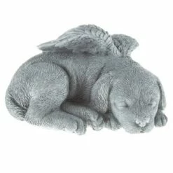 Best Pirce ⭐ Nature Spring Sleeping Angel Pet Memorial Statue - 🐶 Dog Remembrance Grave Marker Stone Figurine - 9" x 7" x 5" 🛒