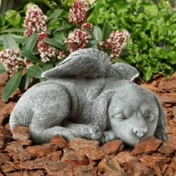 Best Pirce ⭐ Nature Spring Sleeping Angel Pet Memorial Statue - 🐶 Dog Remembrance Grave Marker Stone Figurine - 9" x 7" x 5" 🛒 -Garden Decor Shop unnamed file 12516