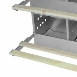 Buy 👍 Brower 404B Galvanized Steel 4 Hole, 20 Bird Outdoor Poultry Nest Chicken Brooding Box with Hinged Folding Perches, Silver 👏