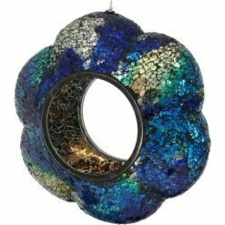 New 👏 Sunnydaze Decor Sunnydaze Outdoor Garden Patio Glass Round Flower Shaped Hanging Fly-Through Bird Feeder - 9" - Indigo ✨ -Garden Decor Shop unnamed file 12551