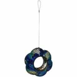 New 👏 Sunnydaze Decor Sunnydaze Outdoor Garden Patio Glass Round Flower Shaped Hanging Fly-Through Bird Feeder - 9" - Indigo ✨ -Garden Decor Shop unnamed file 12552
