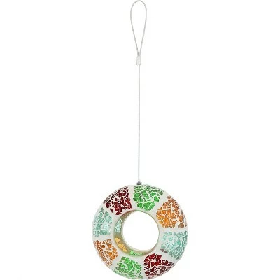 Buy π Sunnydaze Decor Sunnydaze Outdoor Garden Patio Round Glass with π Summery Mosaic Design Hanging Fly-Through Bird Feeder - 6" - Red, Orange, Green, and Light Blue π 6 Buy π Sunnydaze Decor Sunnydaze Outdoor Garden Patio Round Glass with π Summery Mosaic Design Hanging Fly-Through Bird Feeder - 6" - Red, Orange, Green, and Light Blue π - Image 5