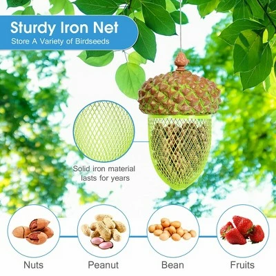 Budget π Costway Metal Acorn Wild Bird Feeder Outdoor Hanging Food Dispenser for Garden Yard π 7 Budget π Costway Metal Acorn Wild Bird Feeder Outdoor Hanging Food Dispenser for Garden Yard π - Image 5