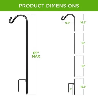 Brand new π― Best Choice Products 65in Set of 4 Shepherd Hooks Outdoor Metal Adjustable Garden Hooks w/ 2-Prong Base Black 𧨠8 Brand new π― Best Choice Products 65in Set of 4 Shepherd Hooks Outdoor Metal Adjustable Garden Hooks w/ 2-Prong Base Black 𧨠- Image 6