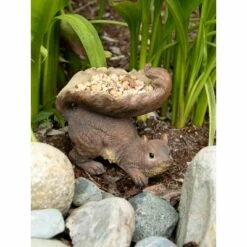 Brand new 🎉 Zingz & Thingz Zingz & Thingz 7" Polyresin Woodland Squirrel Bird Feeder Brown 😀 -Garden Decor Shop unnamed file 12657
