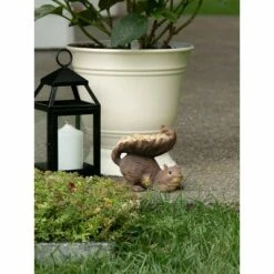 Brand new 🎉 Zingz & Thingz Zingz & Thingz 7" Polyresin Woodland Squirrel Bird Feeder Brown 😀 -Garden Decor Shop unnamed file 12659