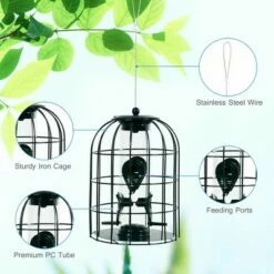 New 🎁 Costway Squirrel-proof Caged Tube Wild Bird Feeder Outdoor Metal Seed Guard Deterrent 👍 -Garden Decor Shop unnamed file 12712