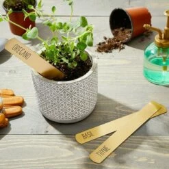 Best reviews of 😉 Juvale 6 Count Brass Metal Herb Plant Garden Markers, Reusable Weatherproof Plant Label Stakes Tags for Flowers, 7.5 x 1 in 😀