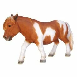 Best deal π HI-LINE GIFT LTD 19.5" Polyresin Shetland Pony Statue Brown/White - Hi-Line Gift π