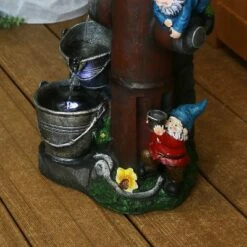 New 🧨 Sunnydaze Decor Sunnydaze 16"H Electric Polyresin Gnomes Climbing Fire Hydrant Outdoor Water Fountain with LED Light 🧨 -Garden Decor Shop unnamed file 12810