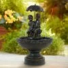 New 😉 John Timberland Boy and Girl Under Umbrella Outdoor Water Fountain 40" High Copper Green Bronze Patio Deck Home Lawn Porch House 😍 -Garden Decor Shop unnamed file 12817