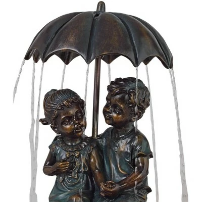 New π John Timberland Boy and Girl Under Umbrella Outdoor Water Fountain 40" High Copper Green Bronze Patio Deck Home Lawn Porch House π 4 New π John Timberland Boy and Girl Under Umbrella Outdoor Water Fountain 40" High Copper Green Bronze Patio Deck Home Lawn Porch House π - Image 2