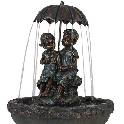 New π John Timberland Boy and Girl Under Umbrella Outdoor Water Fountain 40" High Copper Green Bronze Patio Deck Home Lawn Porch House π 5 New π John Timberland Boy and Girl Under Umbrella Outdoor Water Fountain 40" High Copper Green Bronze Patio Deck Home Lawn Porch House π - Image 3
