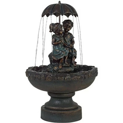 New π John Timberland Boy and Girl Under Umbrella Outdoor Water Fountain 40" High Copper Green Bronze Patio Deck Home Lawn Porch House π 6 New π John Timberland Boy and Girl Under Umbrella Outdoor Water Fountain 40" High Copper Green Bronze Patio Deck Home Lawn Porch House π - Image 4