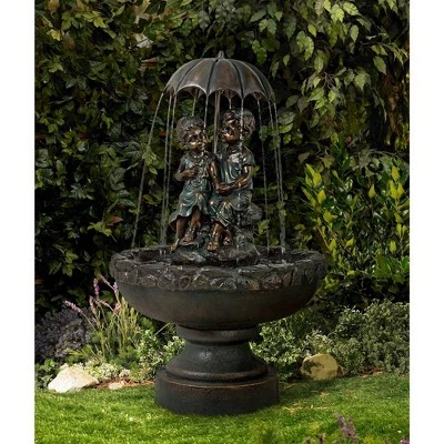 New π John Timberland Boy and Girl Under Umbrella Outdoor Water Fountain 40" High Copper Green Bronze Patio Deck Home Lawn Porch House π 10 New π John Timberland Boy and Girl Under Umbrella Outdoor Water Fountain 40" High Copper Green Bronze Patio Deck Home Lawn Porch House π - Image 8