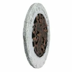 Brand new ✨ Roman 12" Religious Quote Round Outdoor Patio Garden Stepping Stone - Gray/Bronze ✨