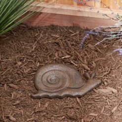 Flash Sale 👏 Zingz & Thingz Zingz & Thingz Cast Iron Snail Stepping Stone Brown 😀 -Garden Decor Shop unnamed file 12954